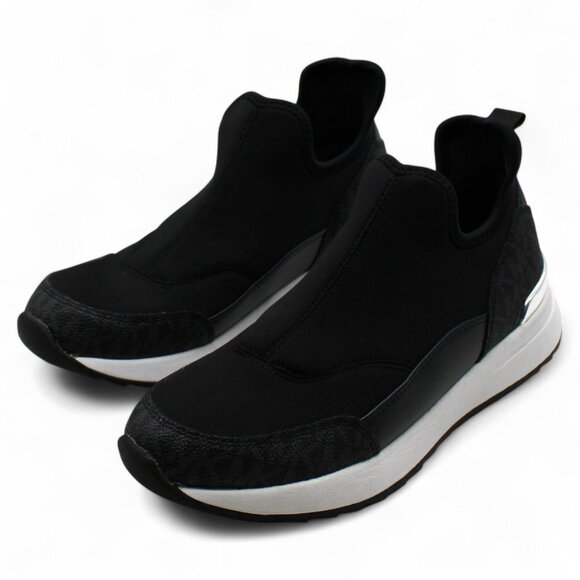 Michael Kors Black Fabric Round Toe Low Top Slip On Fashion Sneakers - Picture 4 of 8